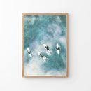 California Surfers Wall Art Print. Aerial Blue Ocean Waves by Wall Art Set