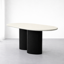 Wave Dining Table – Black & Cream