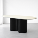 Wave Dining Table – Black & Cream