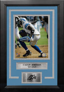 Calvin Johnson in Action Detroit Lions 8" x 10" Framed Football Photo with Engraved Autograph by Dynasty Sports & Framing
