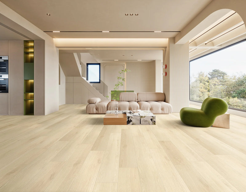 Calypso Tan Micro Bevel Matte 9.25"x60" Waterproof Laminate Flooring 12mm - Linea