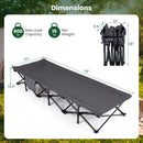 Camping Cot with Padded Pillow and Storage Pouch - Gray
