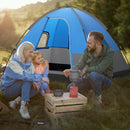 3 Person Outdoor Camping Tent with Removable Floor Mat for Camping Hiking Traveling-Blue by DirectDeals
