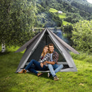 Pop-up Camping Tent for 2-3 People with Carry Bag and Rainfly for Backpacking Hiking Trip-Gray by LJGDeals