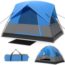 3 Person Outdoor Camping Tent with Removable Floor Mat for Camping Hiking Traveling-Blue by DirectDeals