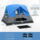 3 Person Outdoor Camping Tent with Removable Floor Mat for Camping Hiking Traveling-Blue by LJGDeals