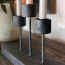 Distressed Black Metal Candle Holder by Decor Steals