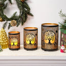 7" H Etched Metal Candle Holder Christmas Decorations Lantern