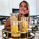 Glass Canister Set with Lids by Decor Steals