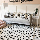 Cansu Black & White Dotted Area Rug