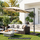 Cantilever Patio Umbrella Base 220 LBS Water and Sand Fillable Weighted Stand by LJGDeals