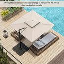9.5 Feet Cantilever Patio Umbrella with 360° Rotation and Double Top by LJGDeals