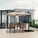 9.5 Feet Cantilever Patio Umbrella with 360° Rotation and Double Top by LJGDeals