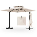9.5 Feet Cantilever Patio Umbrella with 360° Rotation and Double Top by LJGDeals