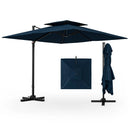 9.5 Feet Cantilever Patio Umbrella with 360° Rotation and Double Top by LJGDeals