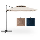 9.5 Feet Cantilever Patio Umbrella with 360° Rotation and Double Top by LJGDeals