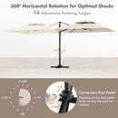 9.5 Feet Cantilever Patio Umbrella with 360° Rotation and Double Top by LJGDeals