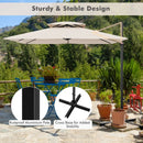 9.5 Feet Cantilever Patio Umbrella with 360° Rotation and Double Top by LJGDeals