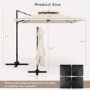 9.5 Feet Cantilever Patio Umbrella with 360° Rotation and Double Top by LJGDeals