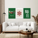 Trendy Green Christmas Holiday Art Nursery Decor by Wall Art Set
