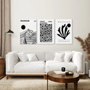 Set Of 3 Black and White Minimalist Prints by Wall Art Set