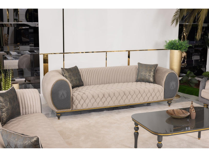 Capella Beige/Gray Living Room Set, photo 2 of 12