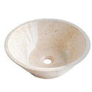 Handcrafted Cappuccino Beige Marble Vessel Sink In 16 Inch Round Polished