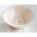 Handcrafted Cappuccino Beige Marble Vessel Sink In 16 Inch Round Polished