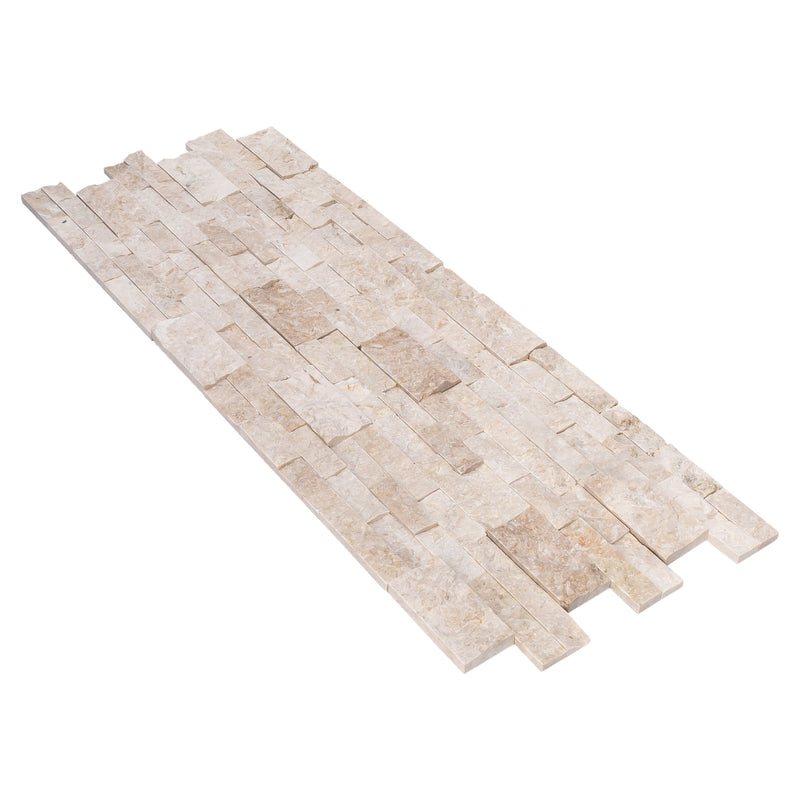 Cappuccino Ledger 3D Panel 6"x24" Split-face Natural Marble Wall Tile