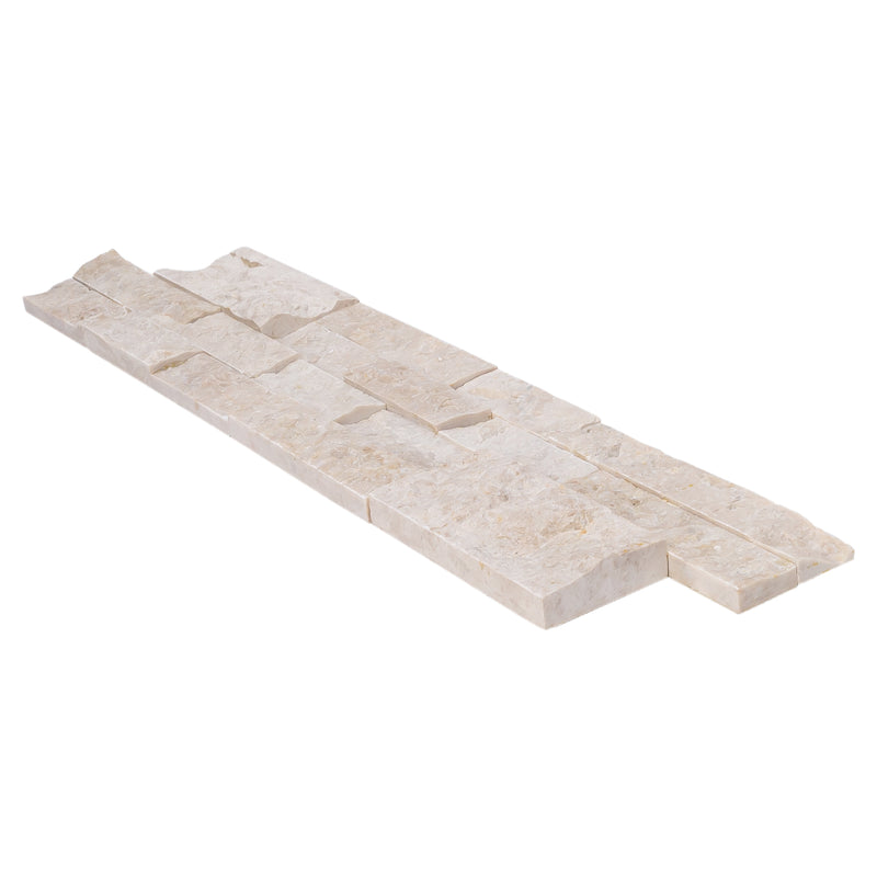 Cappuccino Marble 3D Ledger Panel 6"x24" – Split-Face Wall Tile, Full Truckload