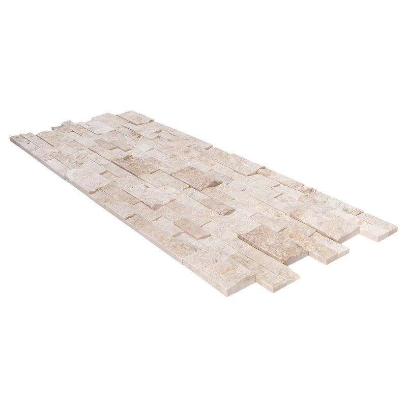 Cappuccino Marble 3D Ledger Panel 6"x24" – Split-Face Wall Tile, Full Truckload