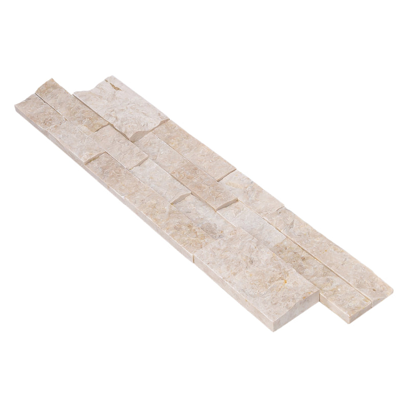 Cappuccino Marble 3D Ledger Panel 6"x24" – Split-Face Wall Tile, Full Truckload
