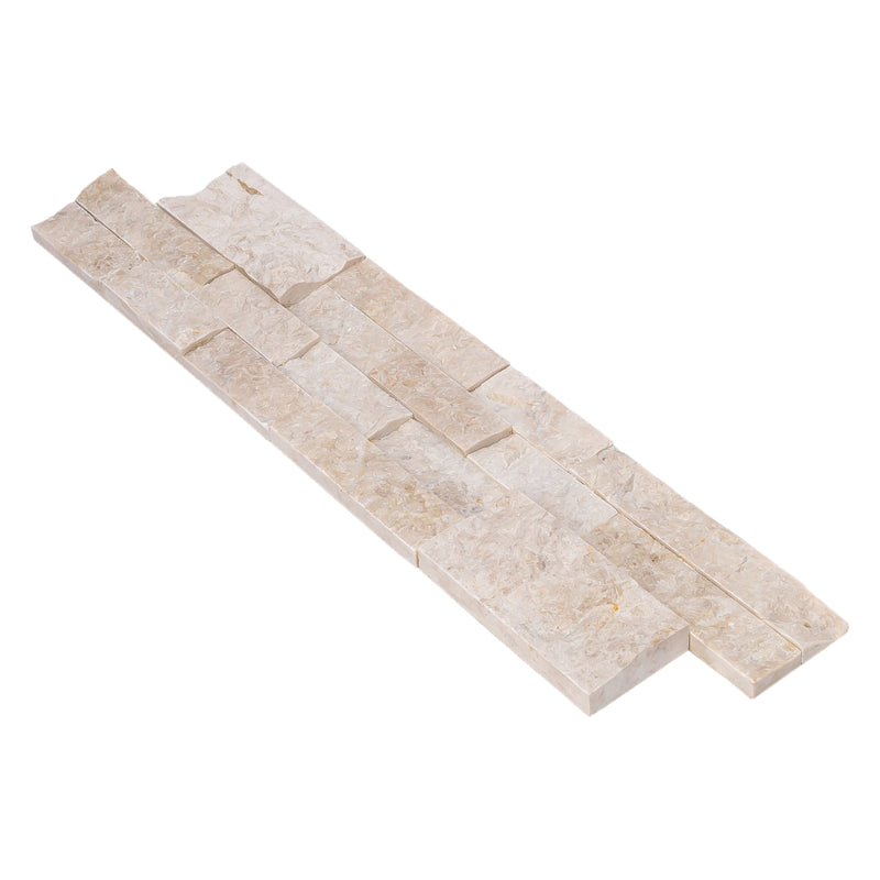 Cappuccino Ledger 3D Panel 6"x24" Split-face Natural Marble Wall Tile