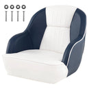 Captain Bucket Seat Pontoon Boat Chair with PVC Leather and Armrests-Blue by LJGDeals
