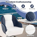 Captain Bucket Seat Pontoon Boat Chair with PVC Leather and Armrests-Blue by LJGDeals