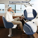 Captain Bucket Seat Pontoon Boat Chair with PVC Leather and Armrests-Blue by LJGDeals
