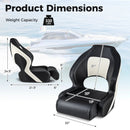 Captain Bucket Seat with Waterproof PVC Leather for Sightseeing Boat-Black by LJGDeals