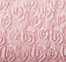 DaDa Bedding Rosey Pastel Blossom Pink Faux Fur Euro Throw Pillow Cover (171752)