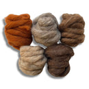 Furry Friends Variety Pack | Carded Corriedale Wool Sliver | 5 Colors by Revolution Fibers