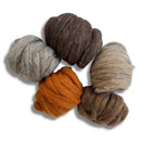 Furry Friends Variety Pack | Carded Corriedale Wool Sliver | 5 Colors by Revolution Fibers