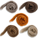 Furry Friends Variety Pack | Carded Corriedale Wool Sliver | 5 Colors by Revolution Fibers