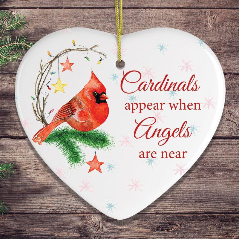 Cardinals Appear When Angels Are Near Holiday Edition Memorial Ornament