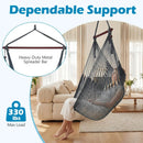 Caribbean Hammock Chair with Metal Spreader Bar Large Soft-Spun Rope Woven Swing by LJGDeals