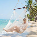 Caribbean Hammock Chair with Metal Spreader Bar - Beige by LJGDeals