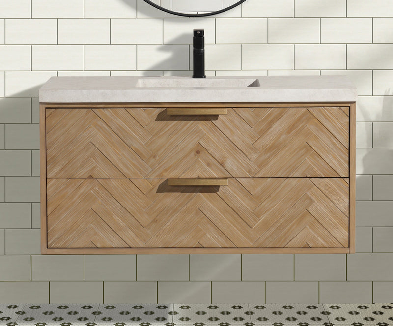 Carlsbad 42" Floating Bathroom Vanity Weathered Fir