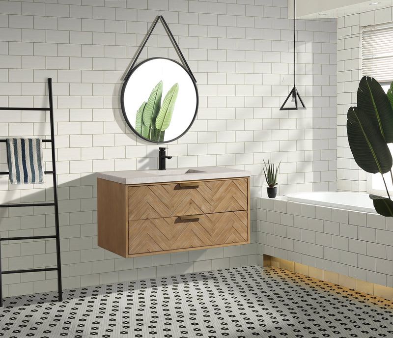 Carlsbad 42" Floating Bathroom Vanity Weathered Fir