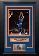 Carmelo Anthony Shooting Action New York Knicks 8x10 Framed Basketball Photo with Engraved Autograph by Dynasty Sports & Framing