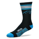 Carolina Panthers Men's 4 Stripe Deuce Socks by Dynasty Sports & Framing