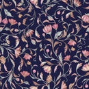 Twilight Garden – Dark Navy Floral Wallpaper with Vintage Blooms