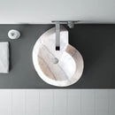 Custom Carrara White Marble Round Vessel Sink With Polished